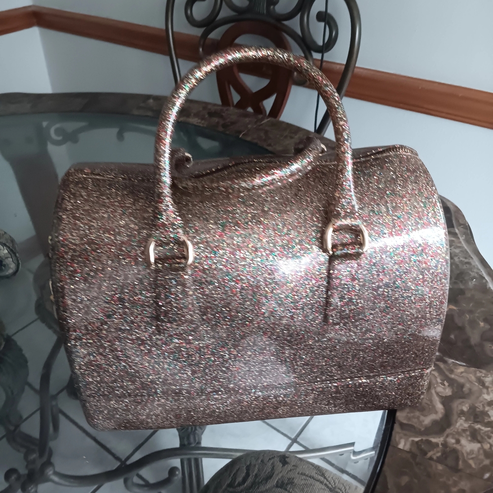 Furla Glitter Dome Satchel - Rose Multi Glitter